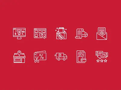 E-commerce website outline icons set e commerce icon design outline icon