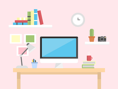 Workplace Illustration flat design illustration minimalistic