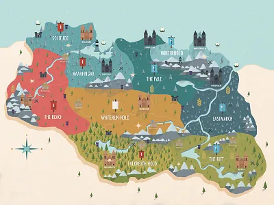 Skyrim Map adventure city country elder scrolls flat game gaming infographic map nature skyrim vector