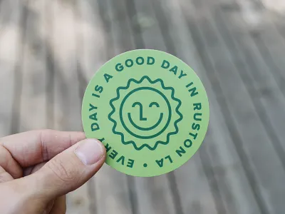 Good Day Grass Green sticker stickermule sun type