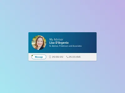 Contact Card contact dashboard ui