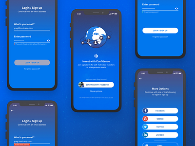Invstr App - Signup UI app design app registration email form investing app invstr mobile onboarding ui