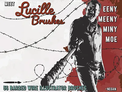 Lucille Barbed Wire Brushes AI barbed wire bat brushes lucile lucille the walking dead walking dead