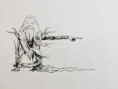 Not That Way art black illustration ink metal pen shadow tattoo