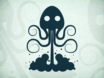 Rocket Squid launch logo rocket rocket squid silhouette squid vector