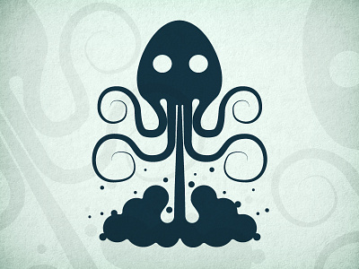 Rocket Squid launch logo rocket rocket squid silhouette squid vector