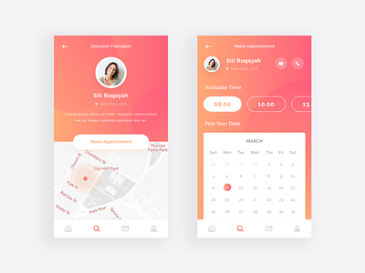 Therapist Profile UI Exploration ios medical mental health profile simple therapist uiux user interface design ux design