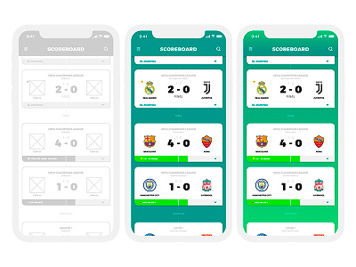 Match App Concept app football game match score soccer ui ux
