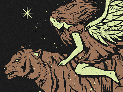 Tiger Rider angel apparel band design merch tiger