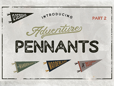 Free Design! 1 week only adventure camping creative market flag free design free graphics pennant stamp sticker vector vintage design