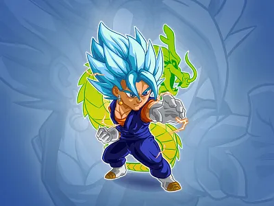 Vegito Blue art cartoon characterdesign chibi design digitalart dragonball fanart goku illustration vegito