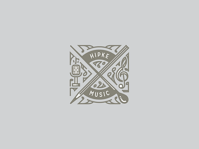 Hipke Music badge illustration logo vector