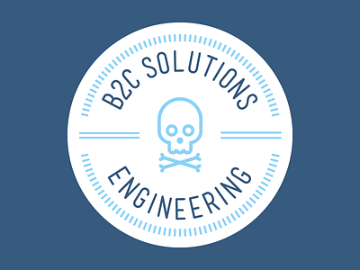 B2C Solutions Engineering Logo b2c blue branding identity logo se skull skull and crossbones solutions engineering