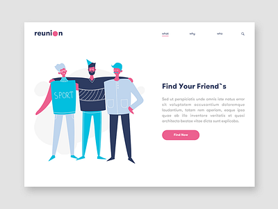 Reunion character design graphicdesign sketch ui uidesign website