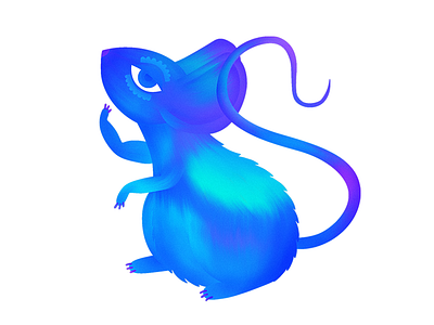 The curious mouse blue character curious gradient illustration little mouse photoshop