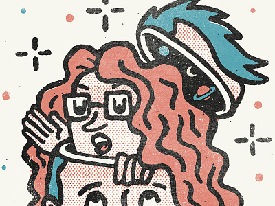 Get a Jerb! brain doodle head hiring illustration mom planets space
