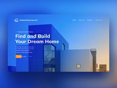 Web design UI for real estate company blue design estate graphic property real ui web