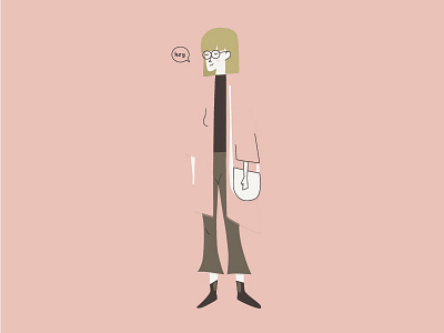 Hey character debut hey lady minimal vector woman