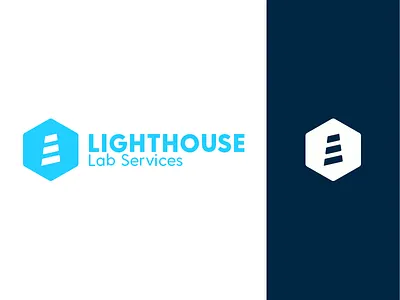Lighthouse Lab Services Brand brand lab lighthouse logo mark science stripes wordform