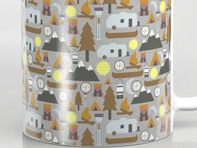 Camping Adventure Mugs camping coffee design mug outdoor pattern surface