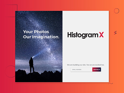 Histogramx coming soon graphicdesign hero image histogramx landingpage ui ux web website