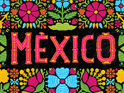 Mexico flowers handlettering lettering mexico oaxaca type typography