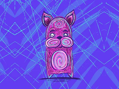 cosmic dog creature 1/3 art cosmic creature dog doodle illustration ipad monster sketch