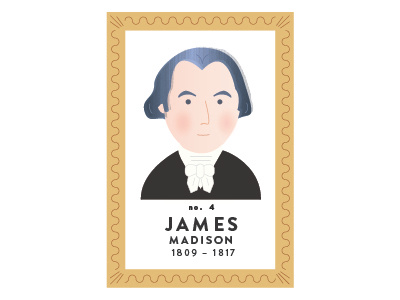 President James Madison digital illustration