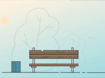 404 404 air bench design desk flat design illustration leaf page park scene ui