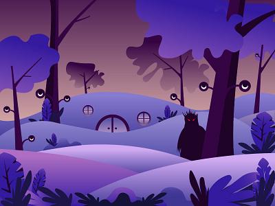 Monster background forest illustration monster