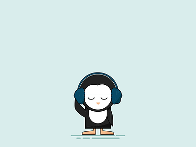 Winter Blues blue cold earmuffs illustration muted pale penguin winter