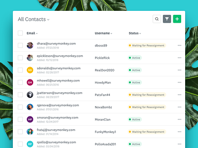 WDS: Tables brand component content data design system product product design survey surveymonkey table tables ui