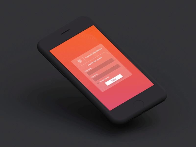mobile simulation animation app gradient mobile mockup phone portal ui user flow ux xd