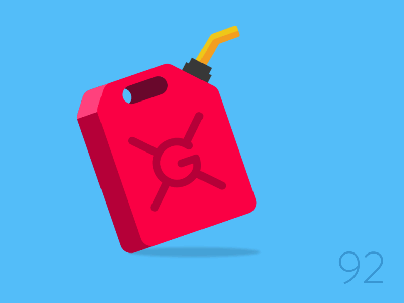 92/100: Letter G for Gasolina 36days g 36daysoftype g gasoline gif jerrycan loop type typography