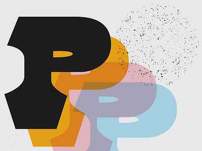 P 36 days of type collage colorful cutout dropcap lettering modern type typography