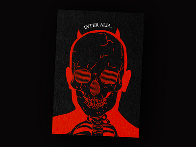 Inter alia. death design graphic harryvector illustration latin line minimal poster red skull typography