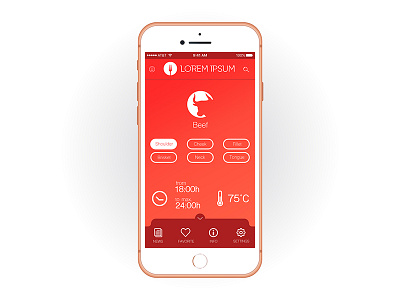 Cooking app UI design app app design apple design ios iphone minimal minimalism simple ui design