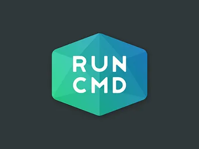 Logo SV RUN CMD blue cube gradient green hexacone logo