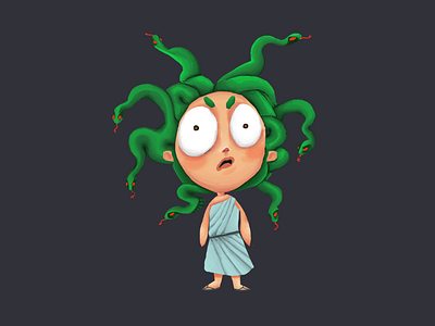 Medusa character design illustration photoshop