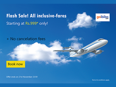 Advertisement Banner fares goibibo less sale