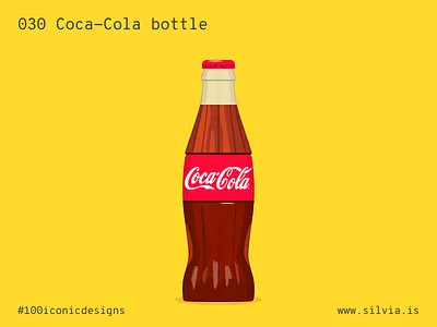 030 Coca Cola Bottle 100iconicdesigns bottle cocacola coke design flat illustration industrialdesign product productdesign