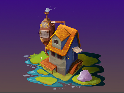 Old laboratory boiler concept art game props. laboratory