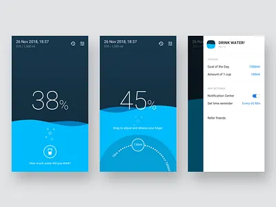 Water Tracker app tracker ui ux water water tracker app