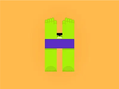 H is for Hulk 05 36daysoftype digital digitalart geometric hulk illustration lettering minimal typography