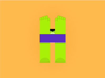 H is for Hulk 05 36daysoftype digital digitalart geometric hulk illustration lettering minimal typography