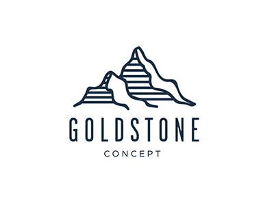 Mountains logo concept domek gold line logo luxurious marzec mountain mountains shadow simple stone