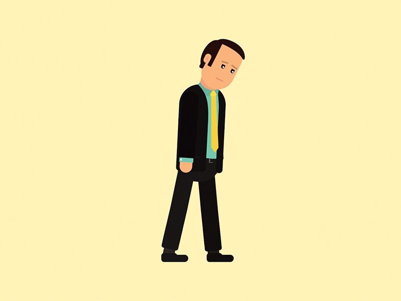 Sad Saul after effects animation breaking bad character character design depressed illustration sad saul goodman walk walk cycle