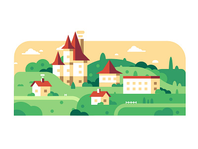 Town of France graphicalillustrationdelayering