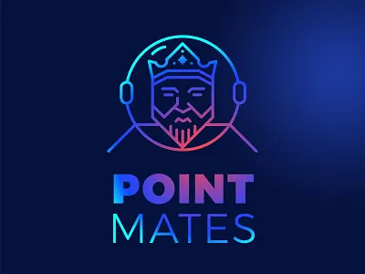 Point Mates astronaut beard cosmonaut crown galaxy helmet king man minimalist simple space thin line