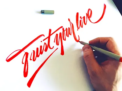 Trust your love calligraphy custom flow idea lettering script sketch trust type unique